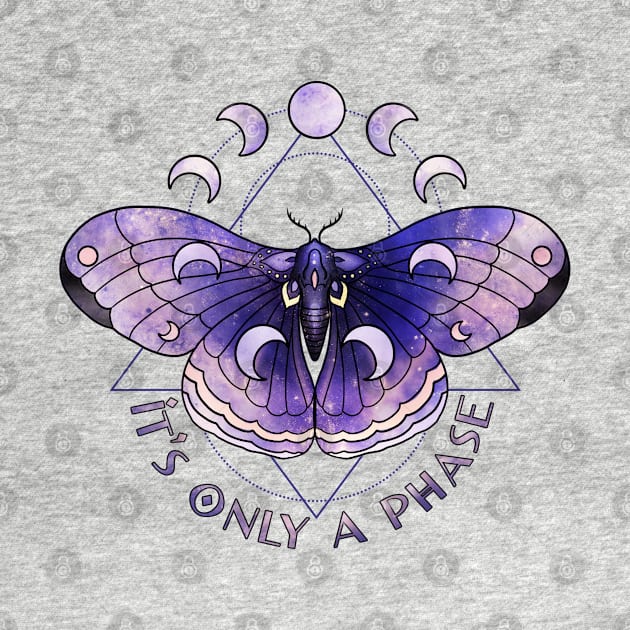 It's just a phase witchy moth design with moon phases by gaynorcarradice